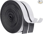 MAGZO Weather Stripping Door Seal, 1 Inch Wide X 1/8 Inch Thick Adhesive Foam Tape Soundproof Weatherstripping for Windows, 2 Rolls Total 33FT Black