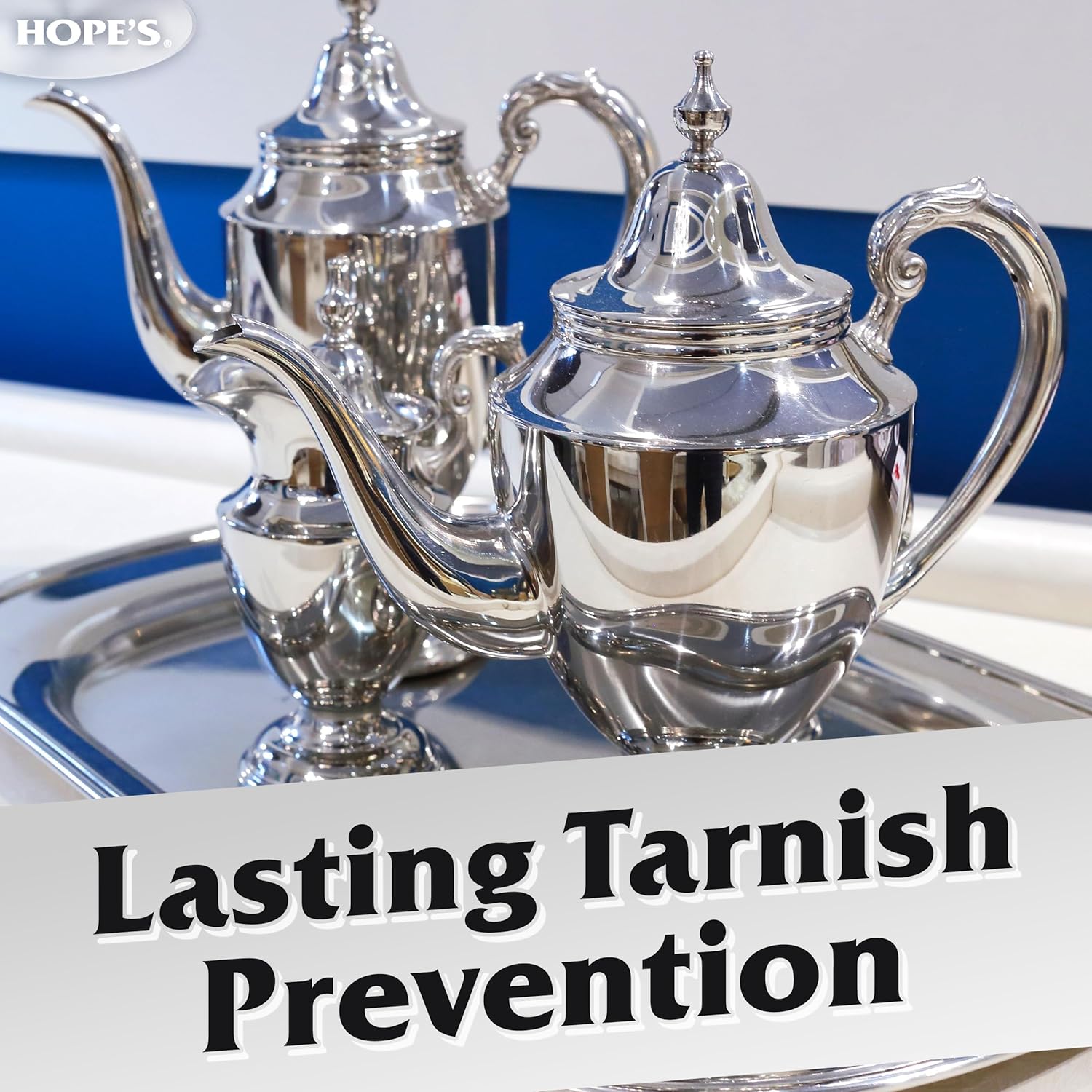 HOPE'S Silver Polish & Cleaner – Protective Tarnish Remover – Odorless – Safe & Gentle – No-Rinse Formula – Fast & Easy – Free of Harsh Chemicals – Will not Scratch – 8 Fl Oz