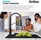 KRAUS Bolden Commercial Style 2-Function Single Handle Pull Down Kitchen Faucet in Spot-Free Stainless Steel, KPF-1610SFS