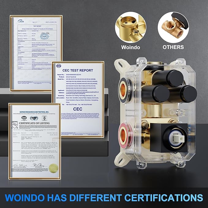 Shower Faucet Set, 12" Wall Mount Rainfall Shower System with 2 Rain Shower Head and Multi-function Handheld Head Push Button Diverter Shower Faucet Trim Kit Matte Black