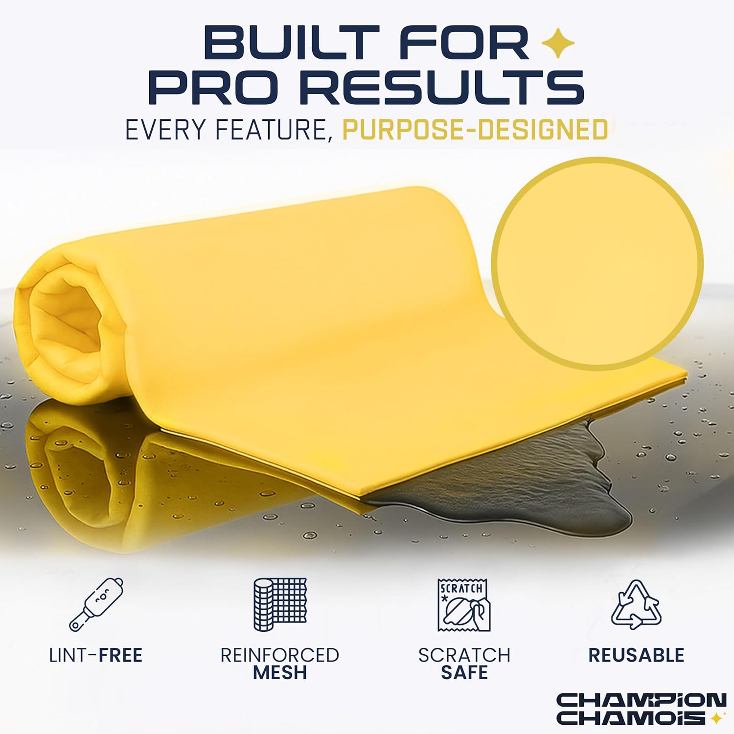 Premium Large Shammy Towel for Cars (26"x17") - Super Absorbent, Ultra-Soft, Spot-Free, Scratch-Free, Lint-Free Chamois Cloth - Reusable, Long Lasting Drying Towel (Original)