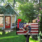 4th of July Patriotic Mailbox Cover Magnetic American Flag Independence Day Mailbox Covers Standard Size 21 x 18 in Blue Red Stars Wreath Post Box Wraps for Garden Yard Decor