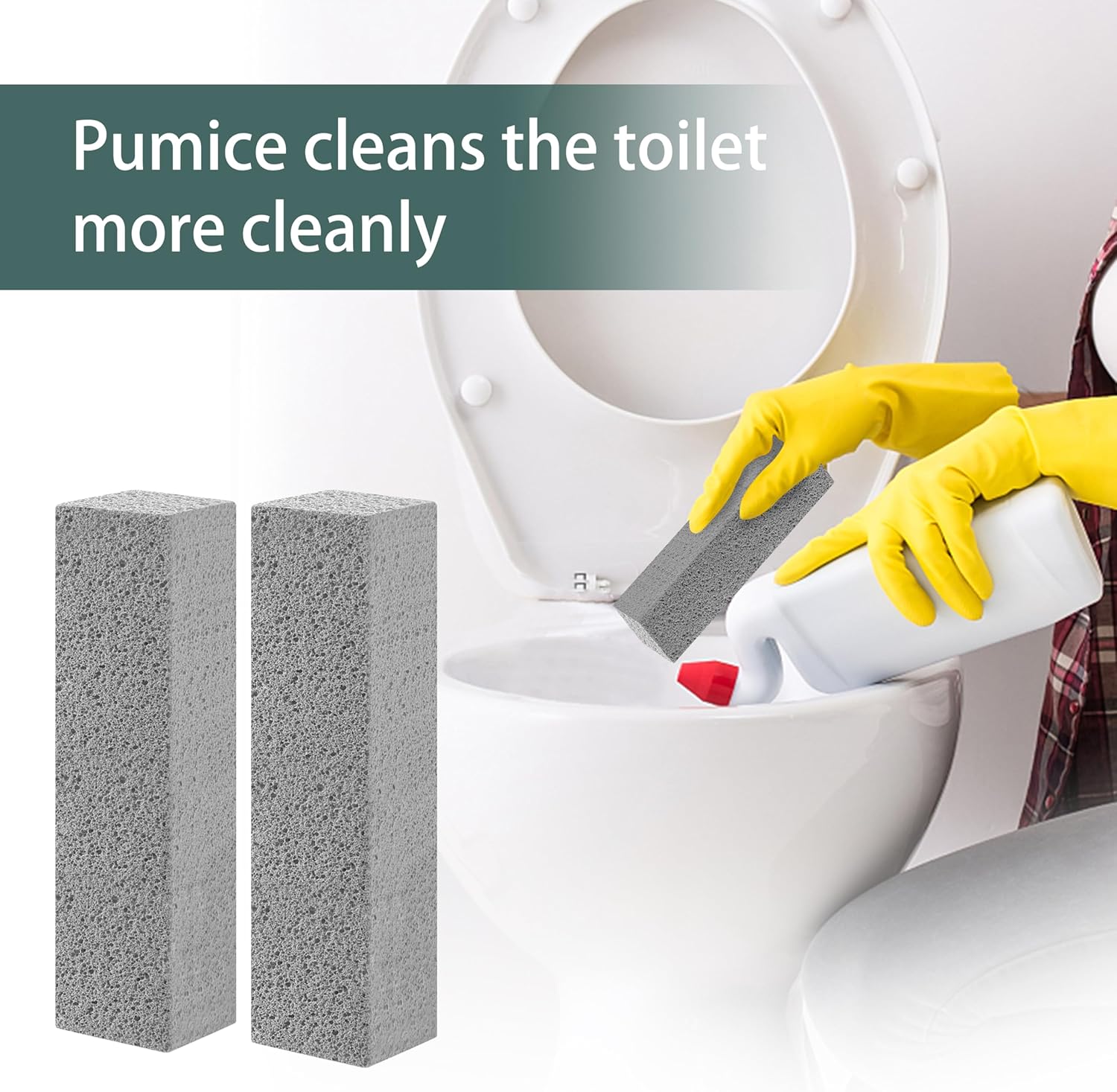 6 ps Pumice Stone Toilet Cleaning Tool Stain Hard Water Ring Remover for Toilet, Pool, Bathroom, Sink (Pumice-Grey1)