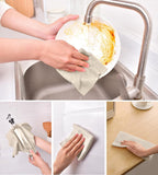 KitchLife Microfiber Cleaning Cloth Roll, 100 Pack - Tear-Away Microfiber Paper Towels, Lint-Free, Reusable, Washable for Kitchen, Car, Dishes, and Sensitive Surfaces (Sand Beige)