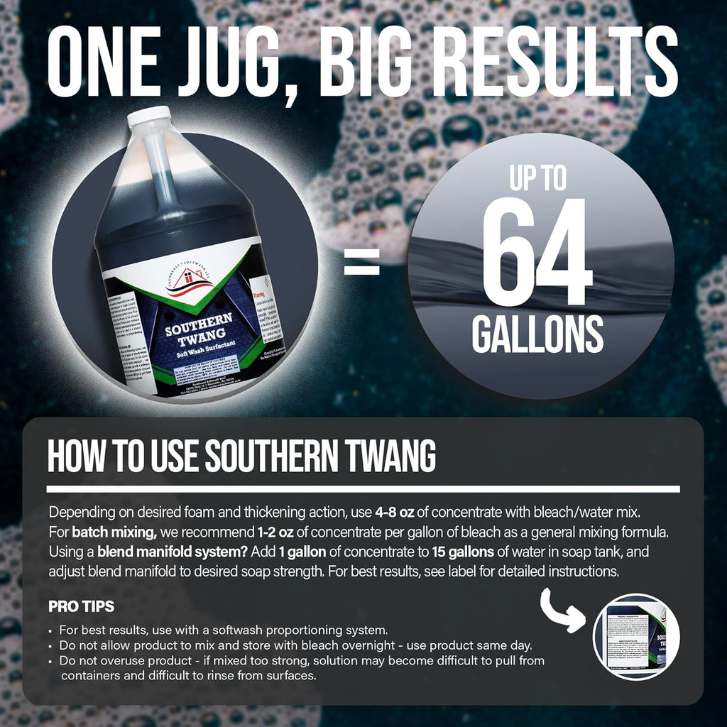 Southeast Softwash Southern Twang | Soft Wash Surfactant - Apple Scented 1 Gallon Jug