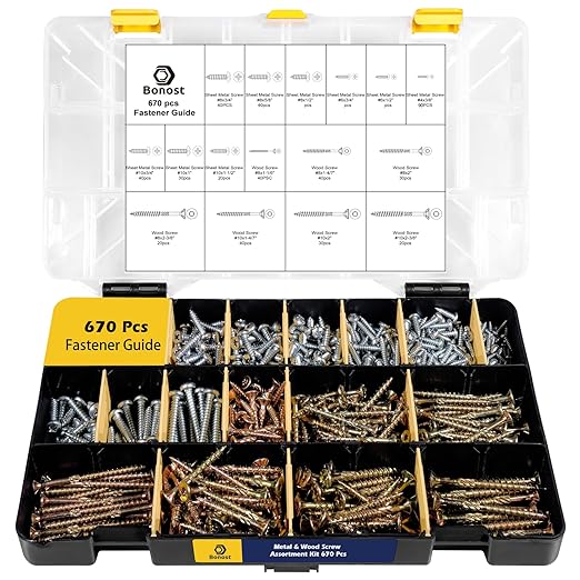 2300 Pieces Hardware Assortment Kit - Metric & SAE Machine Screw Assortment Kit with Assorted Nuts, Bolts, and Washers (3 Trays)