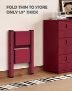 Taranta 2 Step Ladder,Aluminum Lightweight Folding 2 Step Stool with Anti-Slip Wide Pedal,330lbs Capacity Step Ladder for Household,Kitchen,Office - Red