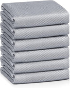 Streak Free Lint Free Microfiber Window Cleaning Cloth,Best Glass Car Shiny Wipes Mirror Shower Cleaning Cloth, Miracle Cloths for Glasses,Stainless Steel,Wine Glass Polishing Towels,Pack of 6,Grey