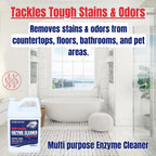 Commercial Multi-Purpose Enzyme Cleaner & Odor Eliminator | Pet & Human Urine, Stains & Odors | Carpet, Laundry, Bathroom, Drain & Trash Deodorizer | Dog, Cat, Organic Waste Remover (1 Gallon)
