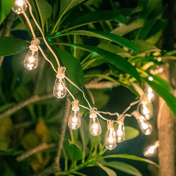 10-Pack Edison Replacement Light Bulbs, 7W E17 Screw Base ST40 Replacement Clear Glass Light Bulbs for Outdoor Patio ST40 String Lights, Warm White