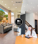 NUWATT 12 Pack, 6 Inch Ultra-Thin LED Recessed Lighting, CCT 2700K/3000K/3500K/4000K/5000K Selectable, 1050LM 15W, Dimmable, IC Rated, Wet Rated, Canless Can Light for Ceiling with Junction Box, White