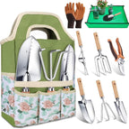 Kynup Gardening Tools, Garden Tools Set-9 Piece, Gardening Tool Kit with Cultivators, Ideal Garden Hand Tool Gifts for Women, Thickened Stainless Steel, Rust-Proof, Gardening Supplies, Garden Stuff