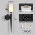 Alabaster Wall Sconce, Modern Bronze Bathroom Sconces, Marble Sconces Wall Lighting for Living Room Vanity Foyer Hallway Bedroom Staircase H-22in(Dimmable Bulb INCL)