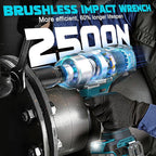 3/4" Cordless Impact Wrench Compatible with Makita 18V Battery: 1850FT-LBS(2500N.m) High Torque Impact Driver, Auto-Stop Reverse, 4-Speed Heavy Duty Impact for Car/Truck/Mower(Bare Tool)