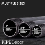 Pipe Decor 1/2" x 5" Malleable Cast Iron Pipe Nipple, Pre Cut Connectors, Industrial Steel Grey Fits Standard Half Inch Black Threaded Pipes Nipples and Fittings, Vintage DIY Furniture, 10 Pack