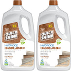 Quick Shine Hardwood Floor Luster-Polish 64oz-2pk Plant-Derived w/Carnauba Safer Choice, No PFAS, pH Neutral Ready to Use Formula w/Anti-Slip Technology Simply Squirt & Spread Made in USA