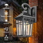 Darkaway Outdoor Wall Lights for House, Exterior Lighting Fixtures Wall Mount Outdoor Porch Lights Waterproof Black Outdoor Sconce Lights with Seeded Glass for Patio Hallway Garage