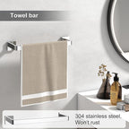Toilet Paper Holder Collision Avoidance Towel Racks for Bathroom Thickened Material 304 Stainless Steel Towel Rack 10-Piece Towel Bar Polished Chrome Bathroom Hardware Set Will Not Rust