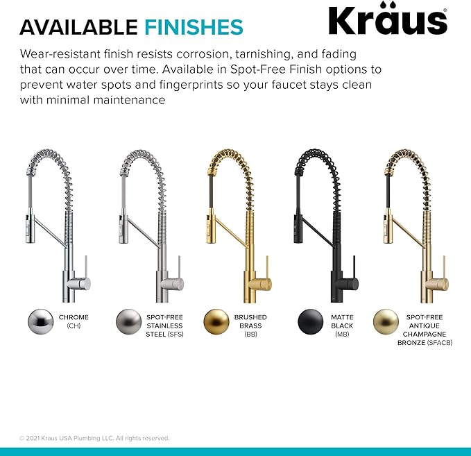 KRAUS Oletto Commercial Style Single Handle Pull Down Kitchen Faucet with QuickDock Top Mount Installation Assembly in Spot Free Antique Champagne Bronze, KPF-2631SFACB