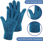 Patelai 3 Pairs Microfiber Plant Dusting Gloves Leaf Cleaning Gloves for Indoor Plants, Blinds, Furniture, House(Small,Dark Blue, Gray, Khaki)