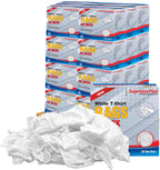 Premium White T-Shirt Cleaning Rags (600 lbs. Pallet 24x25 lbs. Compressed Box of Rags) – White Cotton Cloths for Cleaning, Staining, Painting, Oil, Grease & Dust Removal