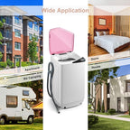 COSTWAY Portable Washing Machine, 7.7lbs Capacity Compact Laundry Washer and Spin Combo with 6 Programs, Built-in Barrel Light, Full-Automatic Washing Machine for Apartments Camping RVs Dorm, Pink