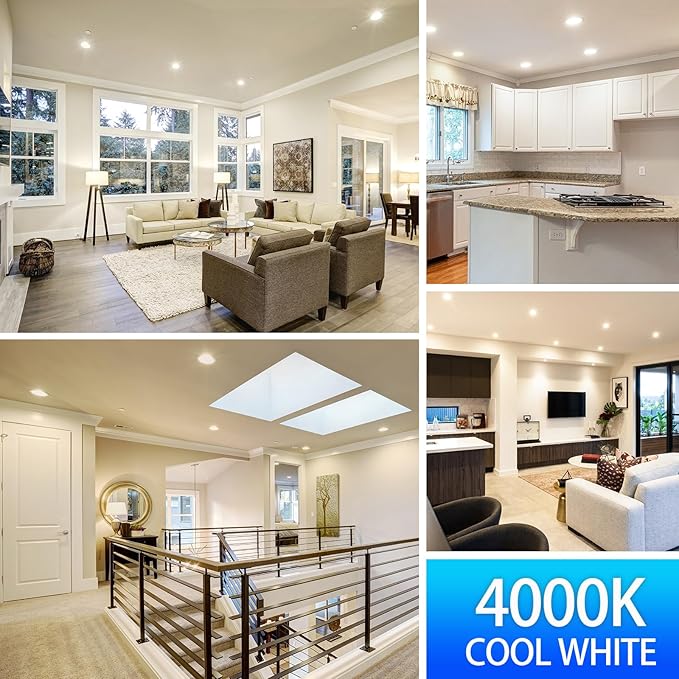 Energetic LED Recessed Light Bulbs BR30, 65W Equivalent, Dimmable, Cool White 4000K, Indoor Flood Lights for Recessed Cans, 6 Pack