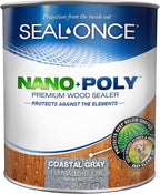 Seal-Once Nano+Poly Penetrating Wood Sealer with Polyurethane - Premium Waterproof Sealant -1 Gallon & Coastal Gray