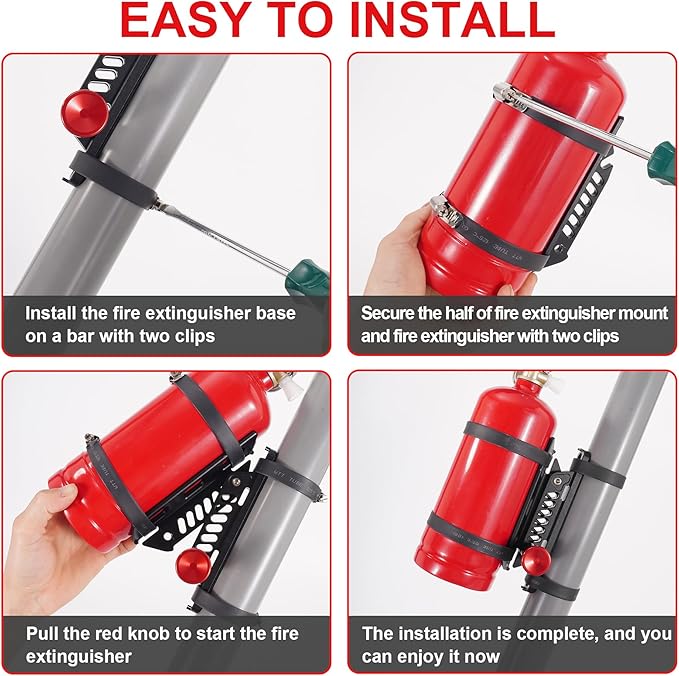UTV Fire Extinguisher Mount Bracket, Quick Release Fire Extinguisher Mount Holder for Jeep, Offroad Car, UTV Accessories (A)