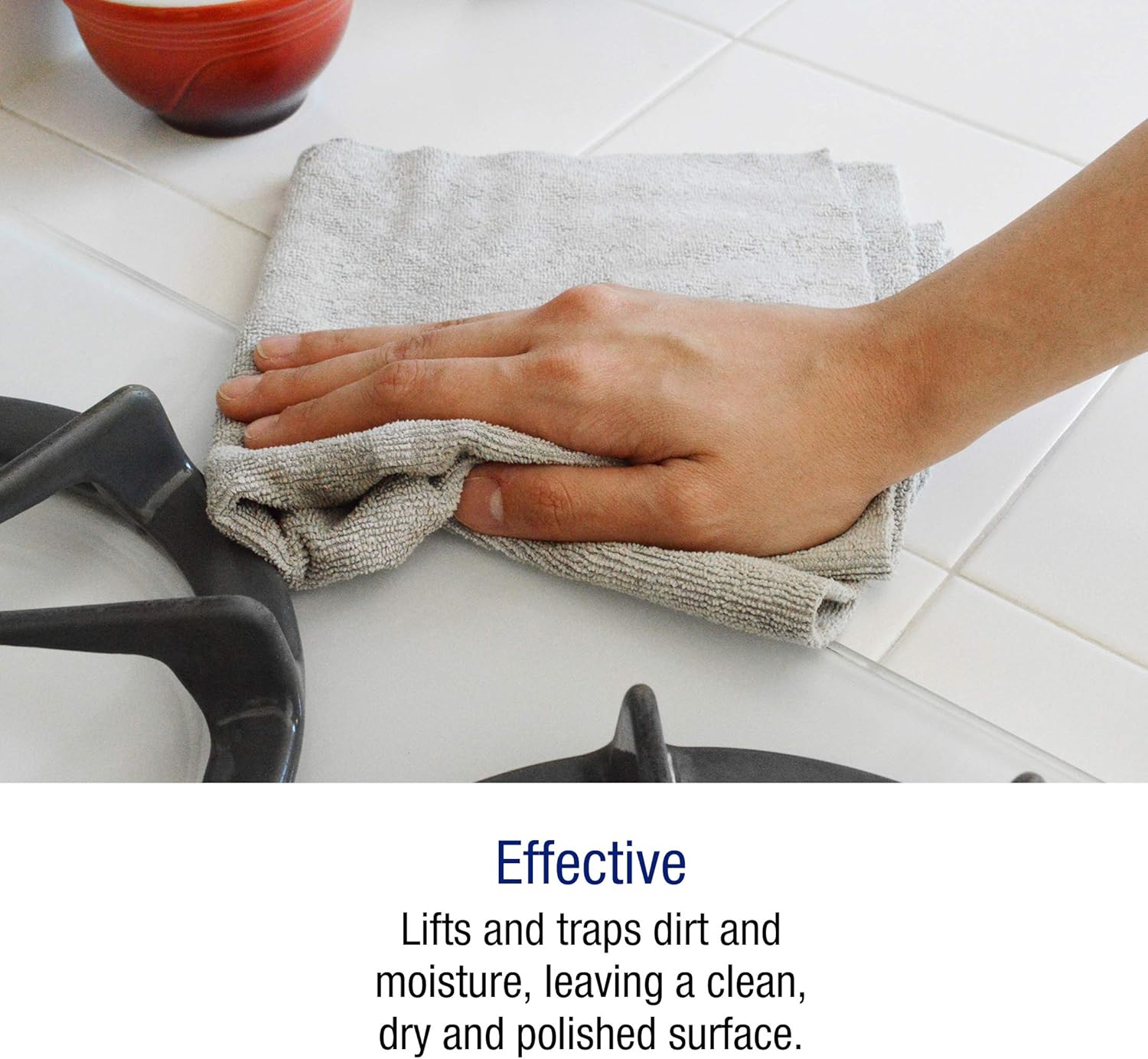 Ultra-Cut Absorbent Microfiber Towels, Silver-Embedded, Lint & Scratch-Free, for Home, Lab, & Dairy Industry Use, 12x12 Inches 25-Pack