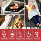 Fire Blanket for Home and Kitchen,40" x 40",4 Pack,Emergency Fire Blanket