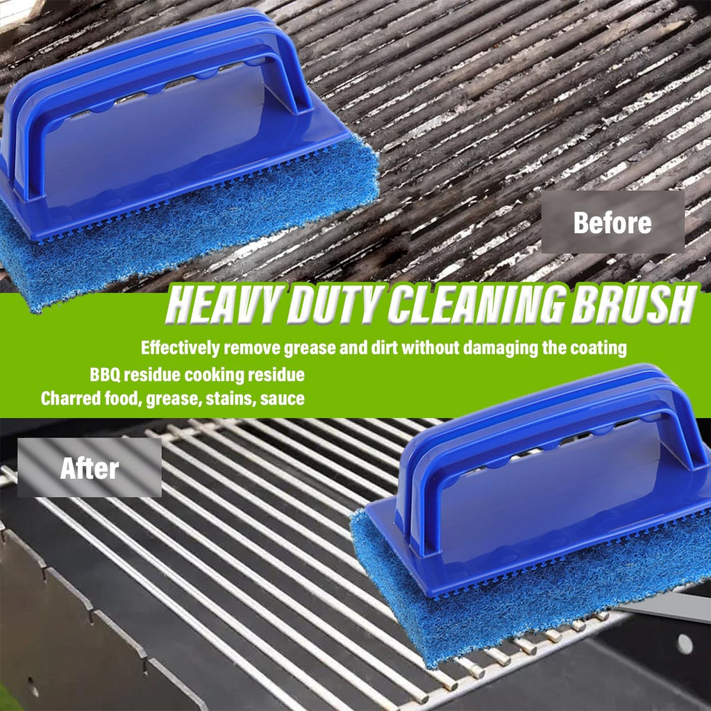 5 Pack Electric Cleaning Brush Pad Kitchen Bathroom Household Cleaning Pad Swimming Pool Wall Cleaning Brush Heavy Duty Griddle Scrubber Scouring Pad and 1 Pack Handle kit(Blue)