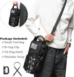 12-Inch Heavy Duty Small Tool Bag with D-Ring Clip,Flag Patch&Shoulder Strap - Small Tactical Molle Zipper Tool Bag,EDC Storage Tool Bags for Men,Multipurpose Utility Work Organizer Bag