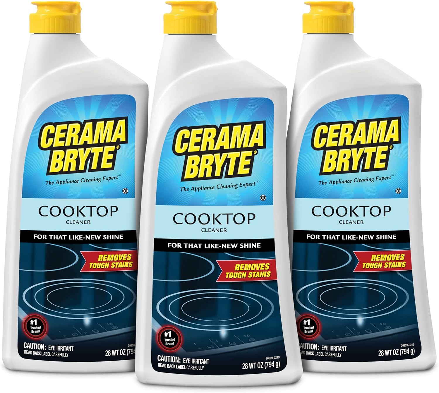 Cerama Bryte Removes Tough Stains Cooktop and Stove Top Cleaner for Glass - Ceramic Surfaces, 3-28 oz