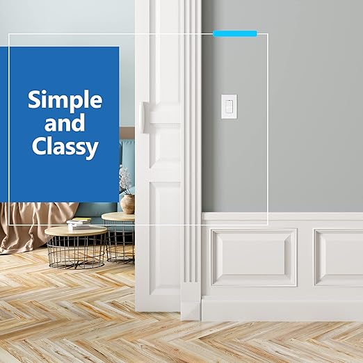 LIDER Minimalist Design Matte Finish Lighted 4-Way Decorator Light Switch, Four Way Frameless Rocker Switch, Residential/Commercial Grade, 15A 120V/277V, UL Listed, LS15-4W-W, White