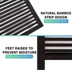 SMIBUY Double Laundry Hamper with Lid, 120L Bamboo Laundry Basket with Removable Liner Bag, 2-Section Clothes Divider Laundry Sorter for Laundry Room, Bathroom, Bedroom (Black)