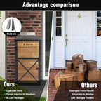 Outdoor Package Delivery Box with Lock - Weatherproof Parcel Drop Boxes for Porch, Anti-Theft Design, Wood-Grain Decorative Mailboxes for Secure Mail & Packages