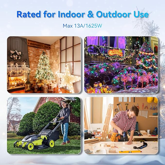 K KASONIC - 31FT Halloween Lights Outdoor Extension Cord with Mutil Outlets, ETL Listed Heavy Duty Electrical Cord with Protective Covers, Weatherproof Extension Cord for Outside, 16AWG/1625W, Black