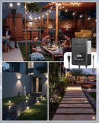 500W Low Voltage Landscape Transformer, 2 Zone Independent Control Landscape Lighting Transformer, 120VAC to 12/14V AC Low Voltage Transformer with Timer & Photocell Sensor ETL Listed D24LT06