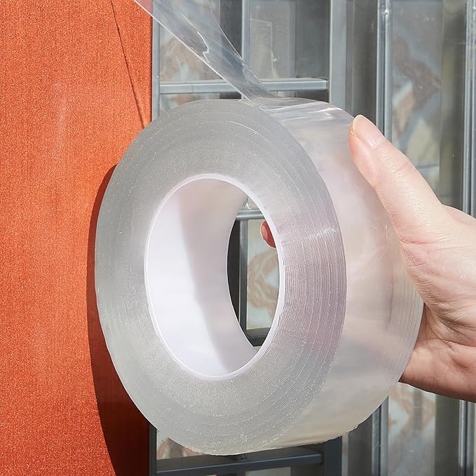Transparent Window Weather Sealing Tape 2inch*66ft Weather Stripping Residue-Free Clear Window Insulation Tape for Doors Windows and Shower Glass Gaps