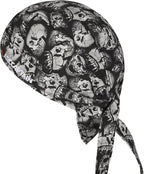 ARCCAPTAIN 2PC Welding Doo Rag, Welding Cap, Protective Welders Cap, Welding Hats for Men, Fireproof Cotton and Durable for Safety, Skull, XL Size