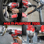 3/4" Cordless Impact Wrench Compatible with Milwaukee 18V Battery: 1850FT-LBS(2500N.m) High Torque Impact Driver, Auto-Stop Reverse, 4-Speed Heavy Duty Impact for Car/Truck/Mower(Bare Tool)