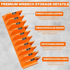 80PCS Modular Wrench Organizer Wrench Holder - Wrench Tool Organizers for Tool Drawer Storage, Wrench Storage Set with Metric & SAE Label, Wrench Rack Tool Gift for Professional Mechanics, Orange