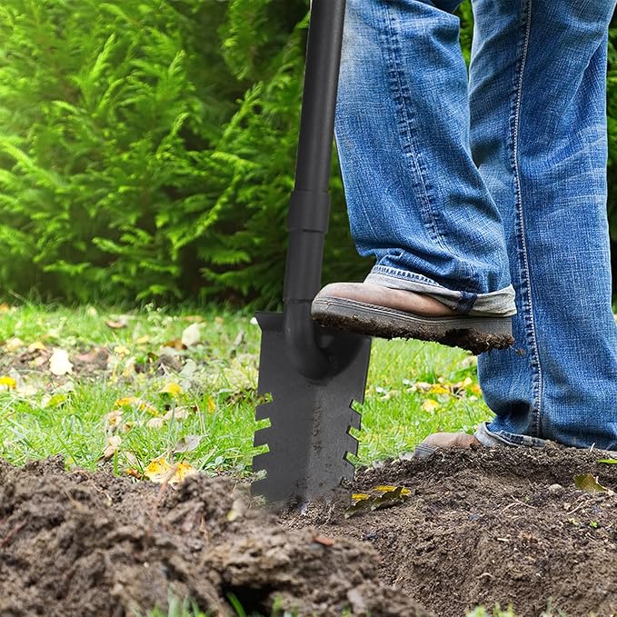 40" Metal Detecting Shovel Digging Tool, T-Handle Metal Detector Shovels, Root Slayer Shovel for Landscapers Lawn Gardeners Relic & Gold Prospecting