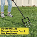 Lawn Aerator, Core Aerator Lawn Tool, Stainless Steel 3-Corer Lawn Hand Aeration – Manual Yard Plug Aerator for Compacted Garden Soil, Garden Care, Gardening Core Aeration Tool (Spike Tine)