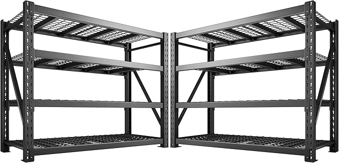 Bepatio 11000LBS Garage Shelving Heavy Duty Storage Shelves Adjustable 4-Tier Metal Shelving Uints Heavy Duty Industrial Shelves for Garage, Warehouse Basement Storage Room 24" D × 60" W × 72" H