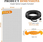 MAGZO Window&Door Screen Replacement Kit, 86" W x 196" L, with Retaining Spline(Total 65.6 FT) and Press-in Installation Tool, Polyester Scratch-Proof, Repair Adjustable Mesh for Windows&Doors, Black