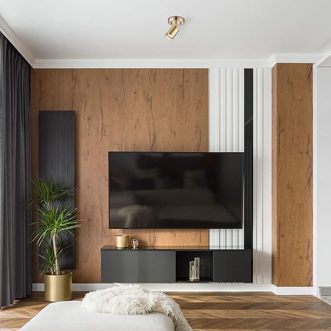 GLOBE Electric 59765 Pratt 1-Light Track Lighting Spotlight, Matte Brass, Gold