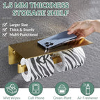 APLusee Brushed Gold Double Toilet Paper Holder with Shelf, Heavy Duty 304 Stainless Steel Tissue Holder for Bathroom with Storage, Commercial Paper Roll Dispenser Wall Mounted