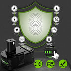 6.0Ah for ryobi 18v ONE+ Battery, with ryobi 18v System Cordless Power Tools and Chargers, P102 P108 P103 P104 P105 P107 P109 P122(4 pcs)